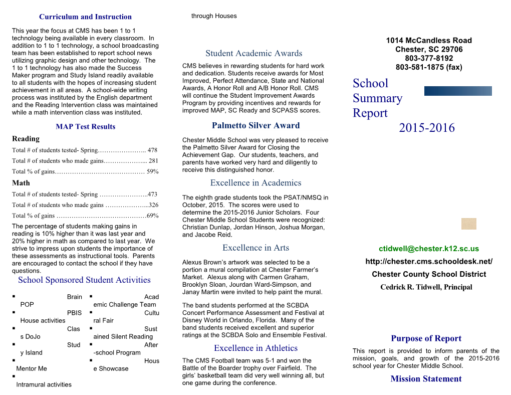 Curriculum and Instruction