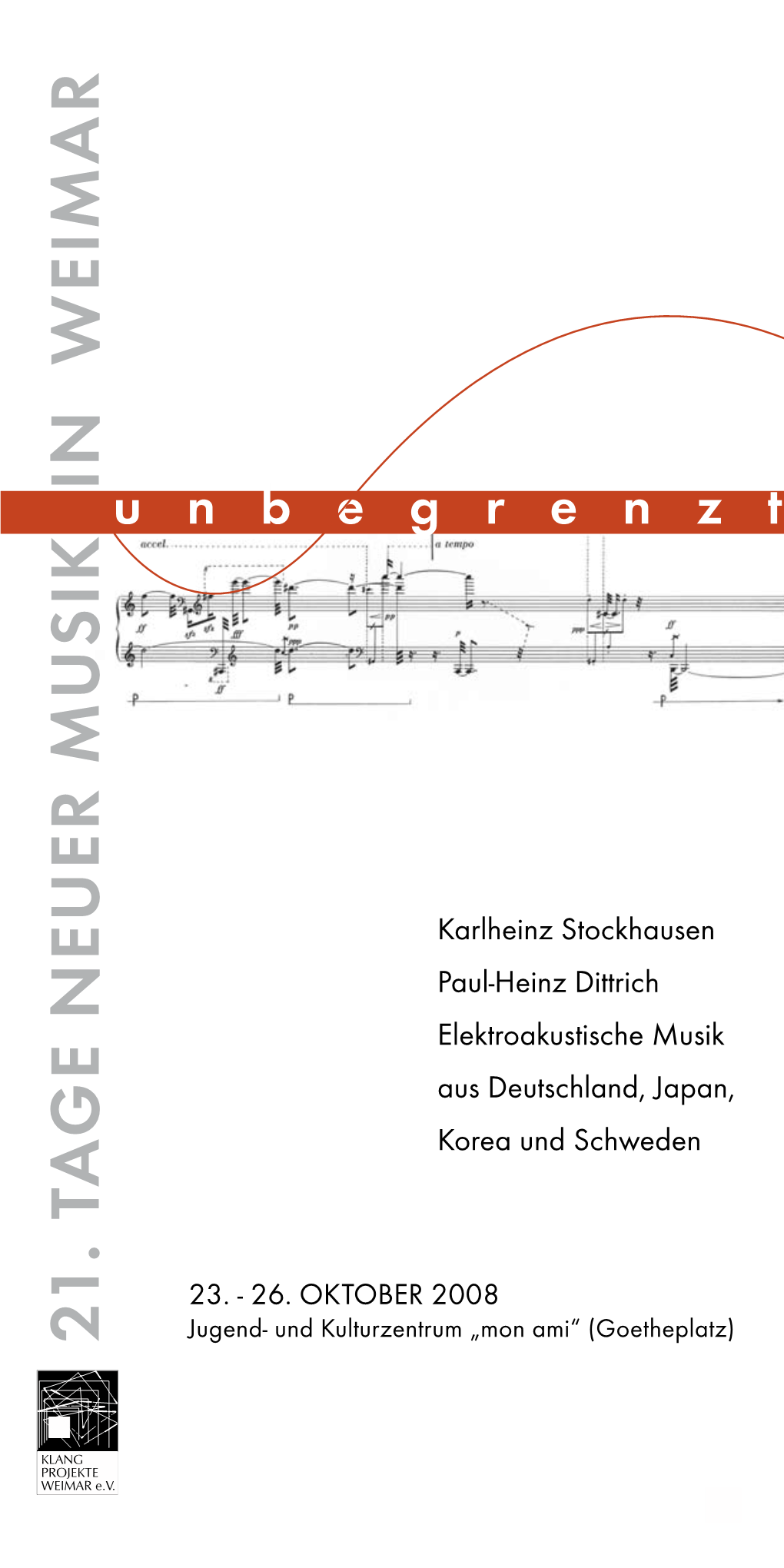 21 . Ta Ge Neuer Musik in Weim Ar