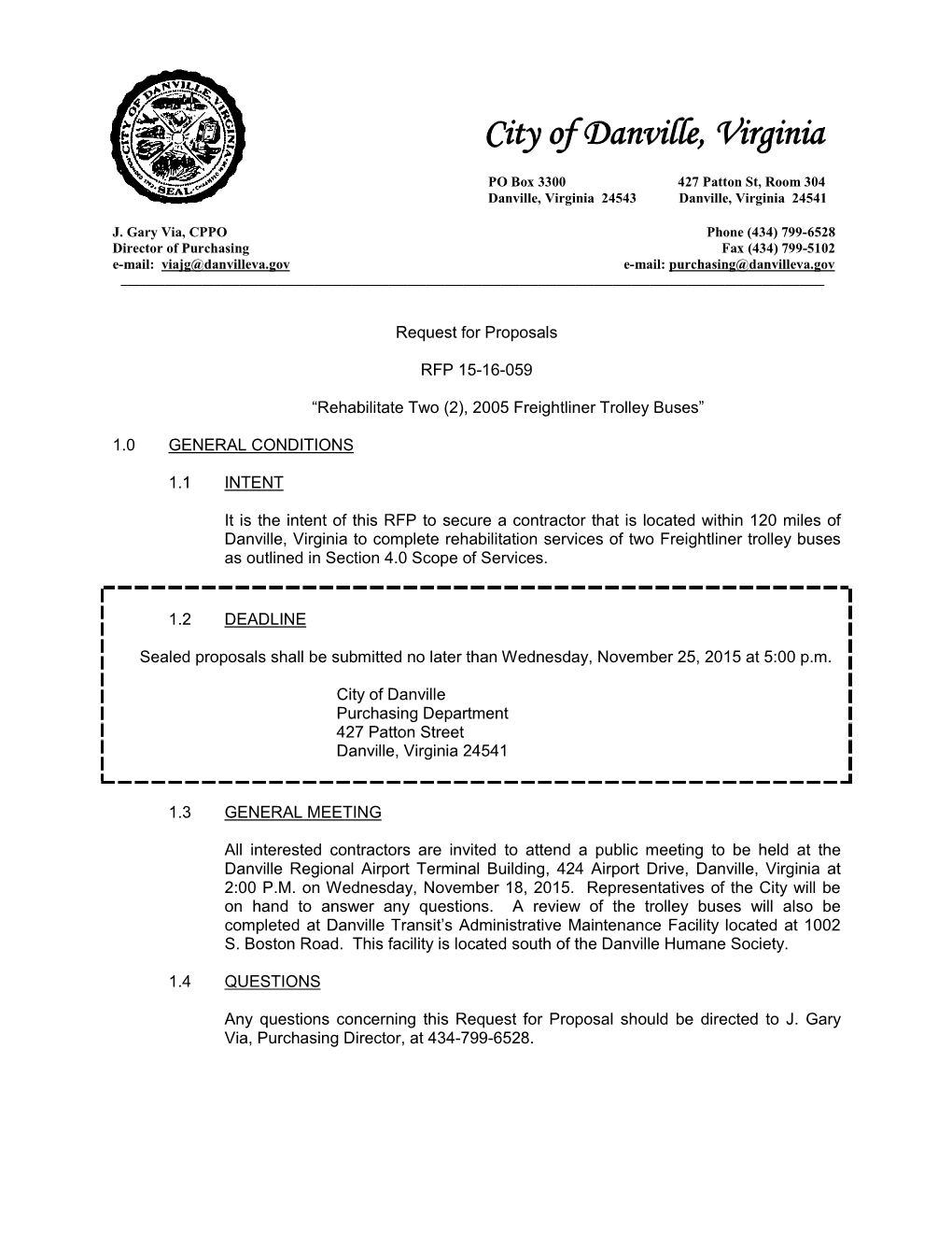 15-16-059 RFP Rehabilitate Trolley Buses