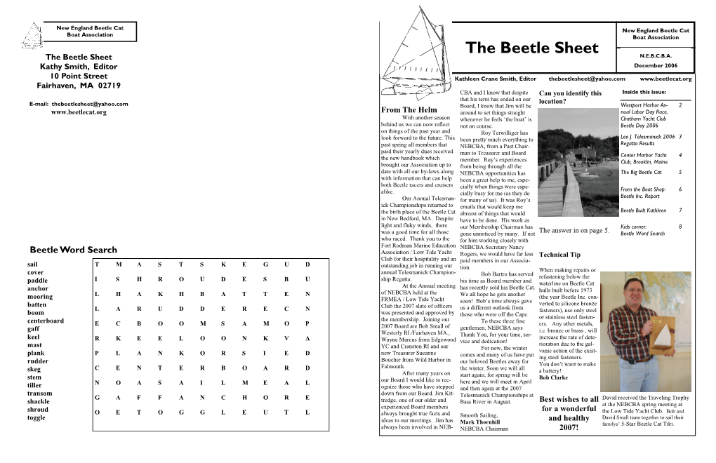 The Beetle Sheet the Beetle Sheet N.E.B.C.B.A