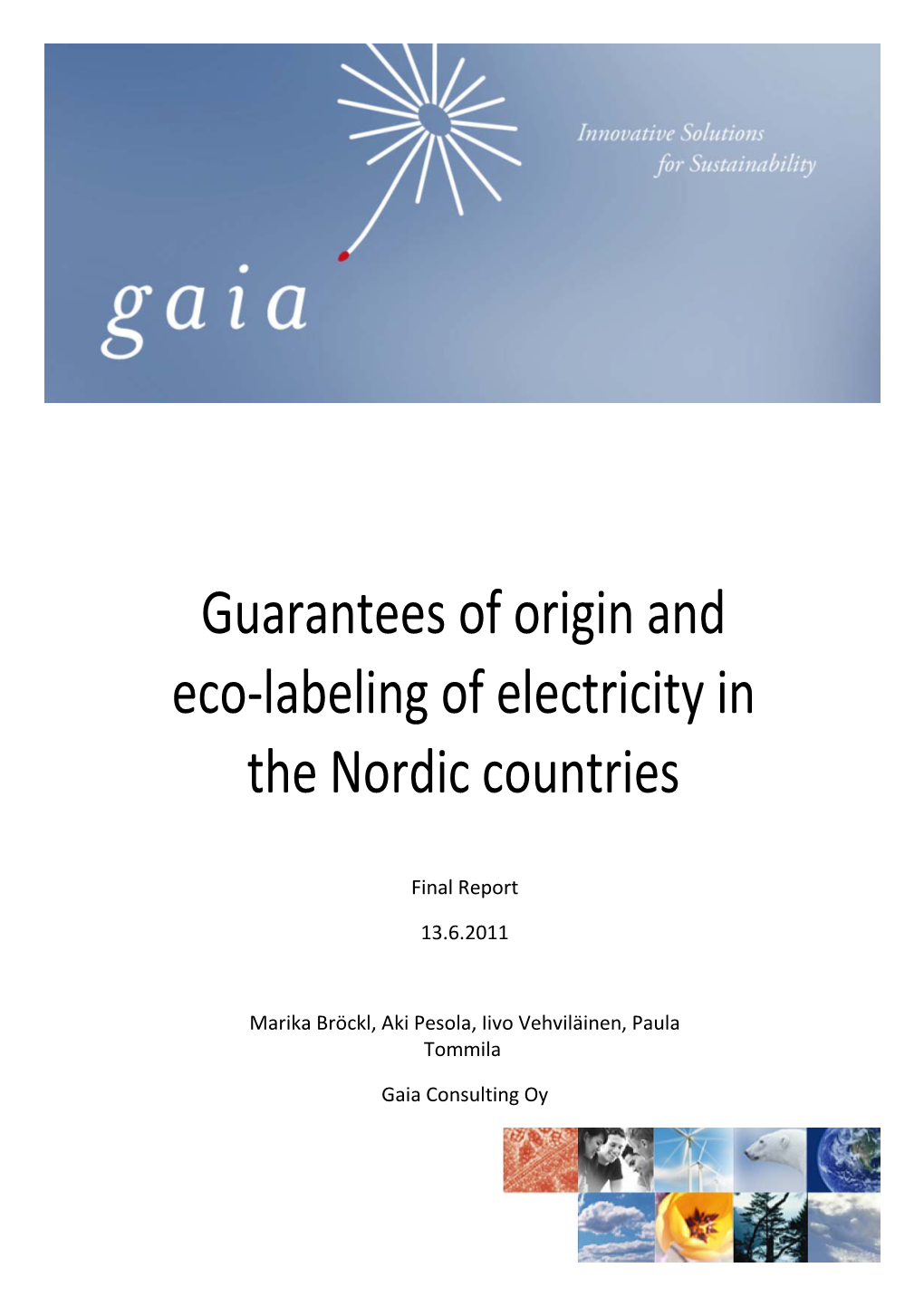 Guarantees of Origin and Eco-Labeling of Electricity in the Nordic Countries