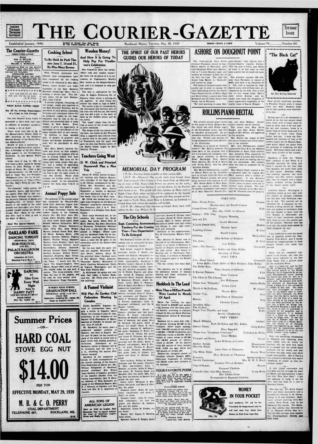 COURIER GAZETTE in the Party Were Evelyn Arey, ■You Caursay Posm Veiv End in Stonington Recently and At­ Eliza Patterson, Elliott Hall