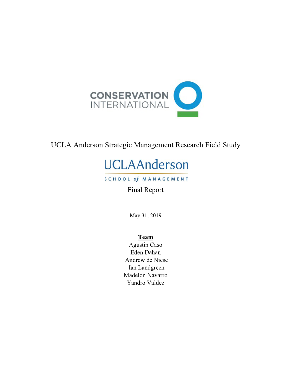 UCLA Anderson Strategic Management Research Field Study