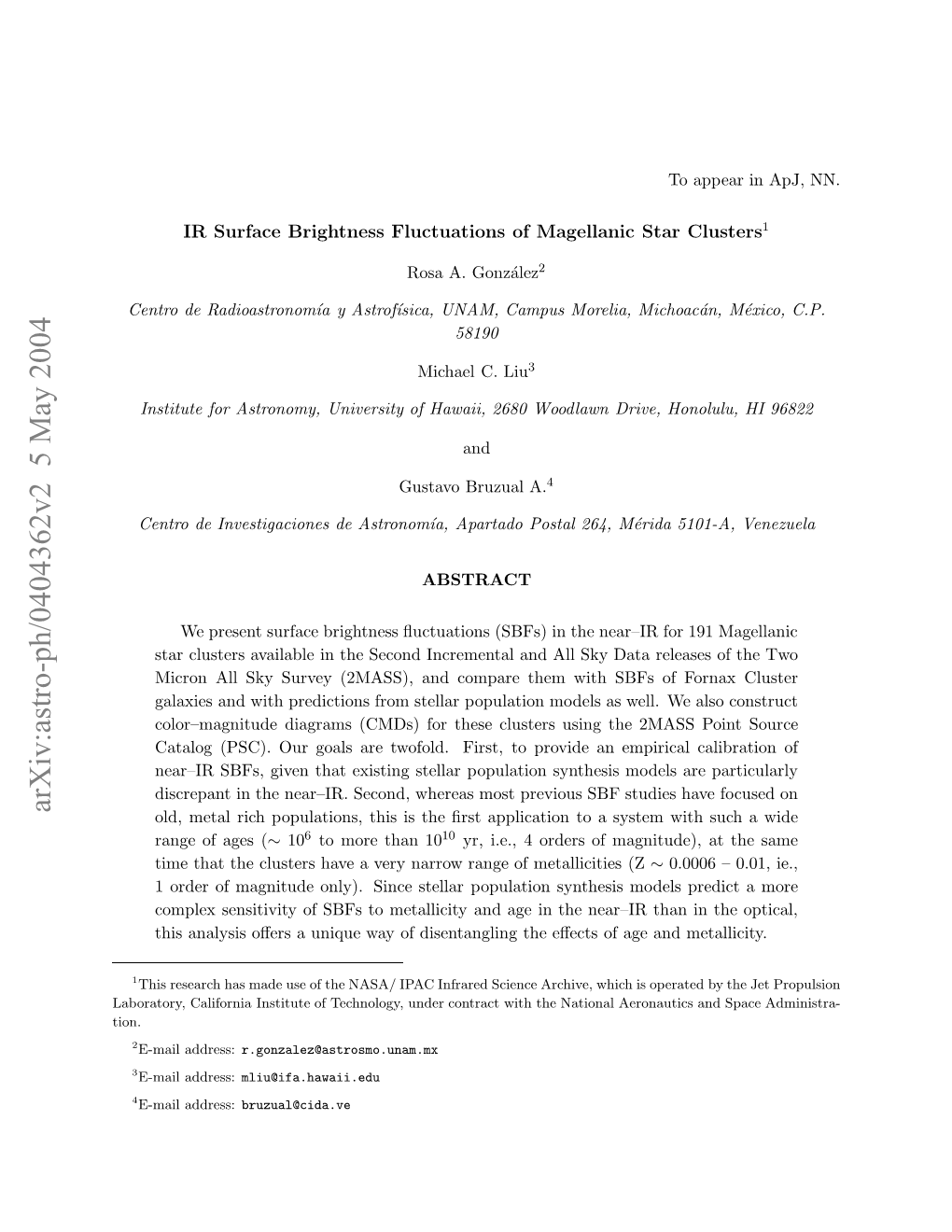 IR Surface Brightness Fluctuations of Magellanic Star Clusters