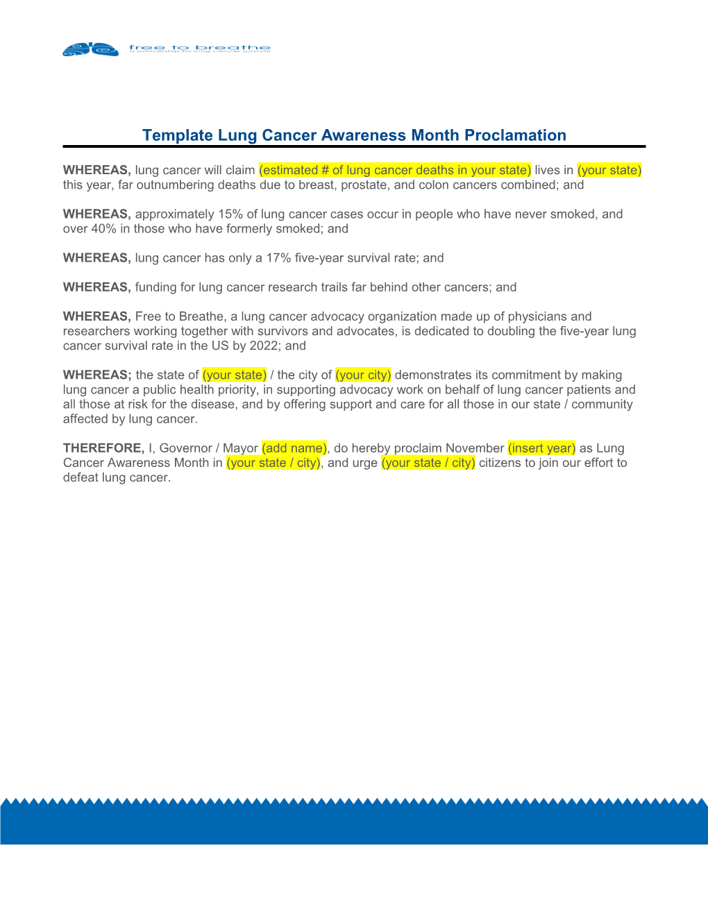 Template Lung Cancer Awareness Month Proclamation