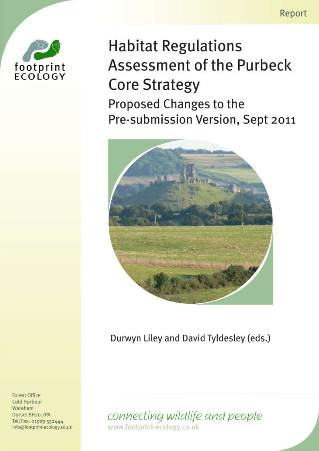 Habitats Regulations Assessment of Purbeck Core Strategy; Proposed Changes to Pre-Submission
