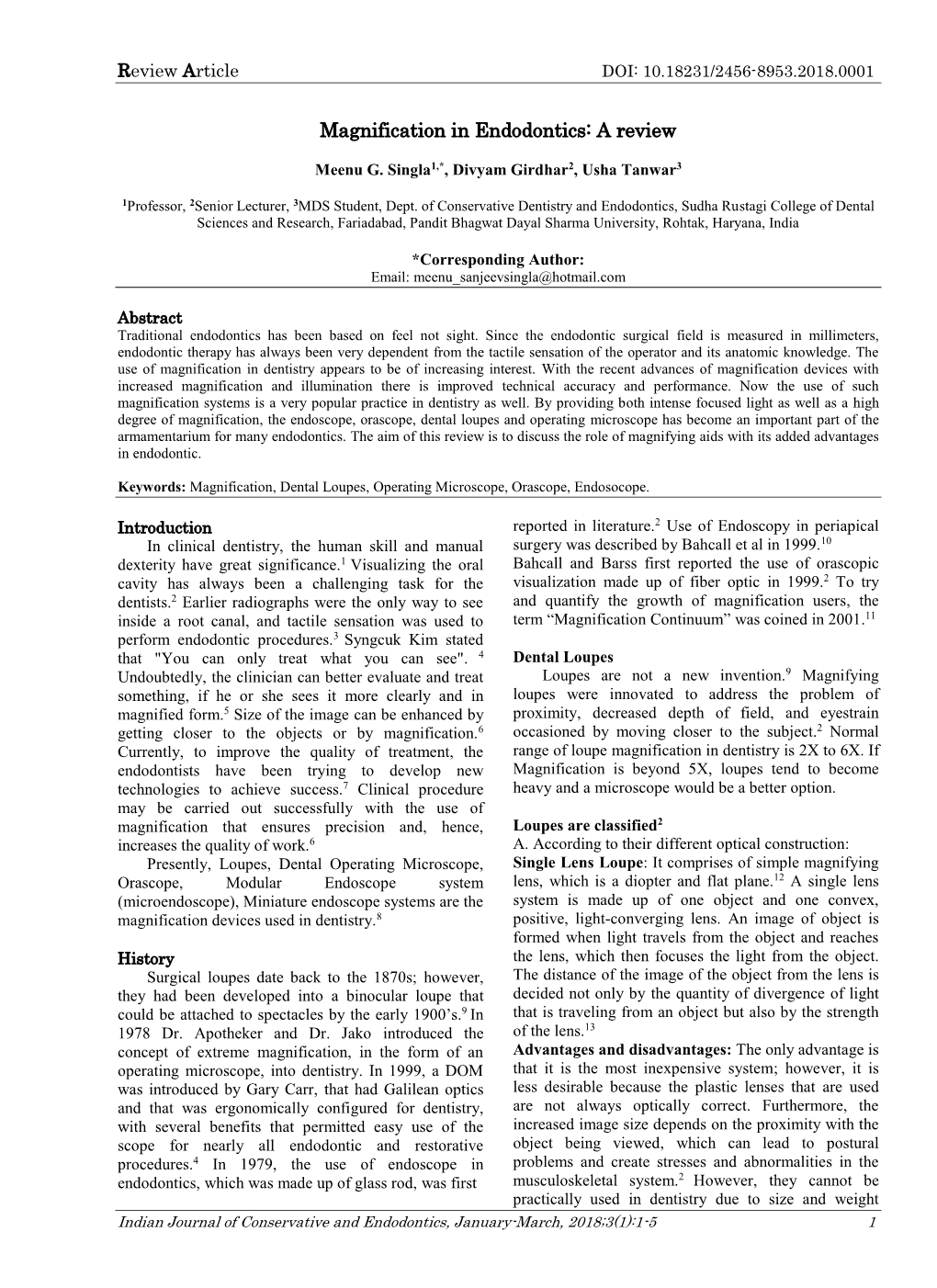 Magnification in Endodontics: a Review