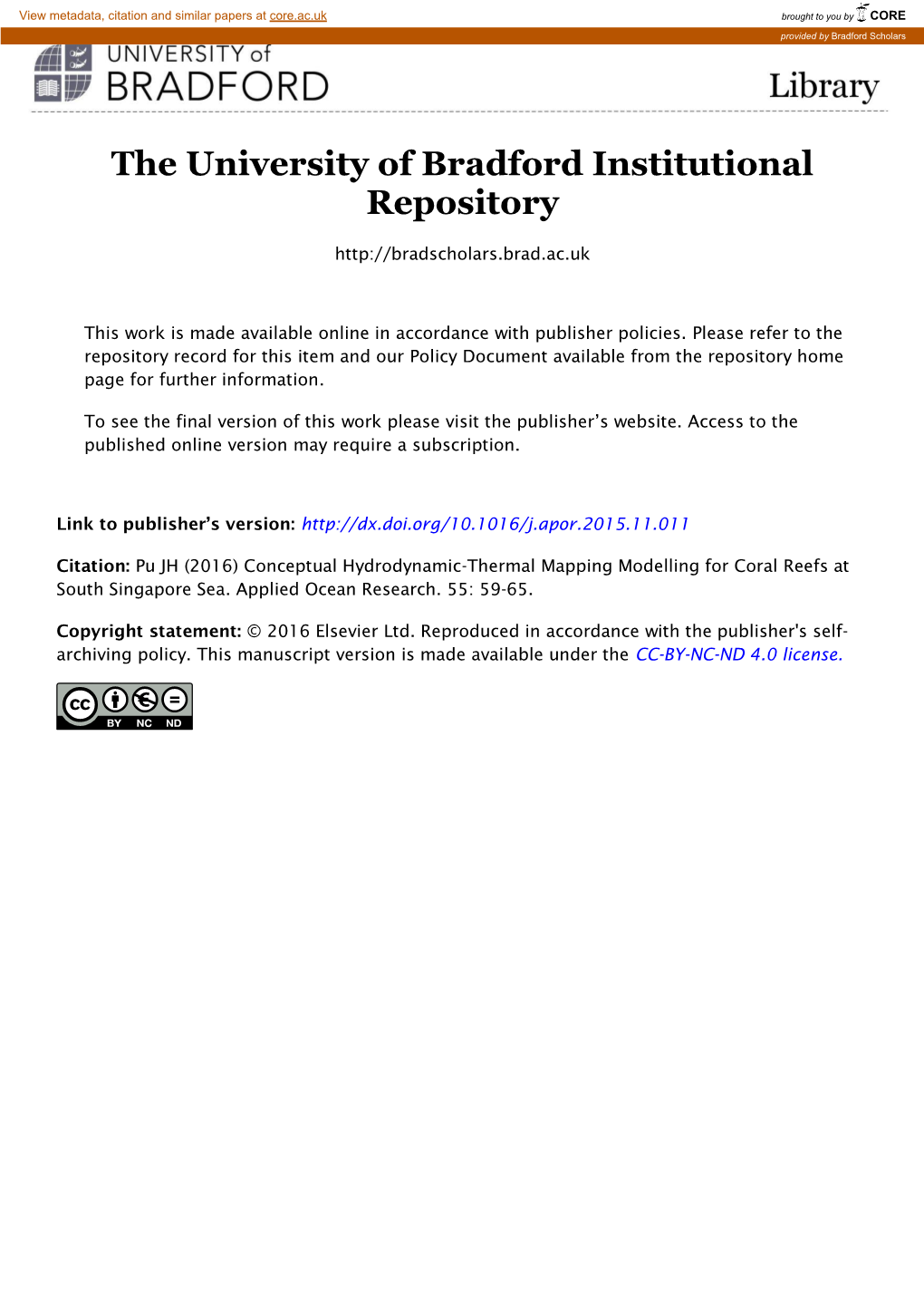 The University of Bradford Institutional Repository