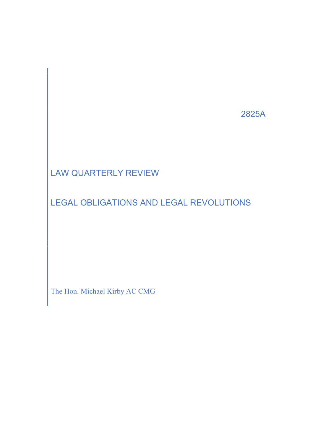 2825A Law Quarterly Review Legal Obligations and Legal