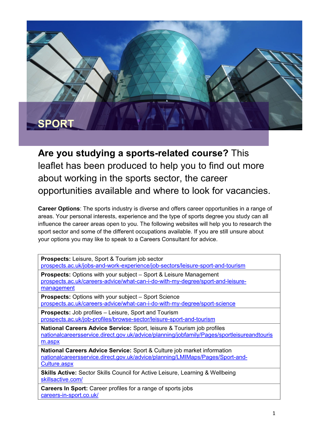 Are You Studying a Sports-Related Course? This Leaflet Has Been