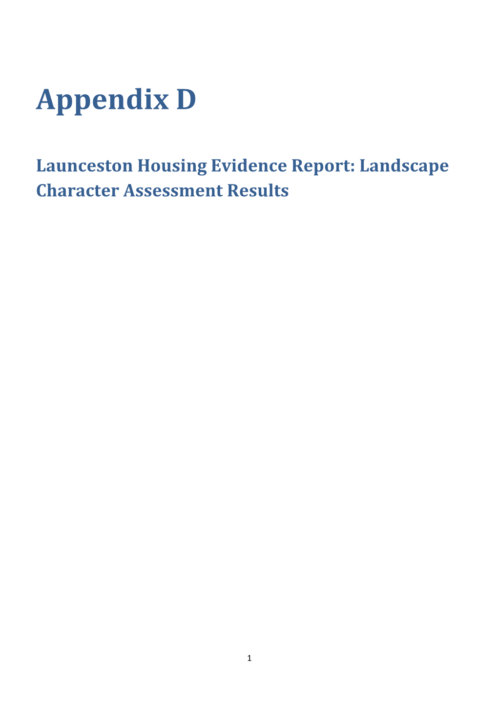 Housing Evidence Report App D