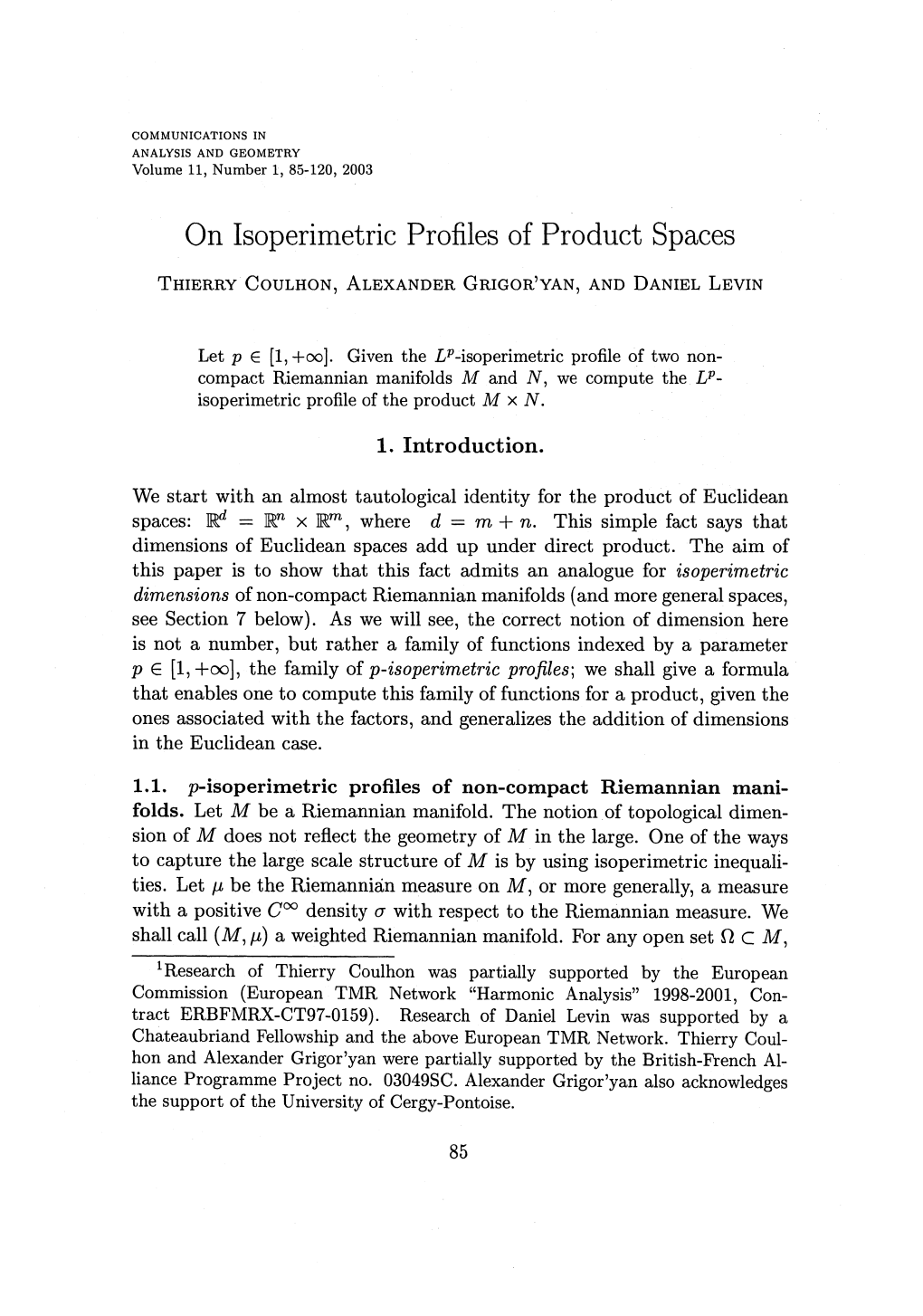 On Isoperimetric Profiles of Product Spaces