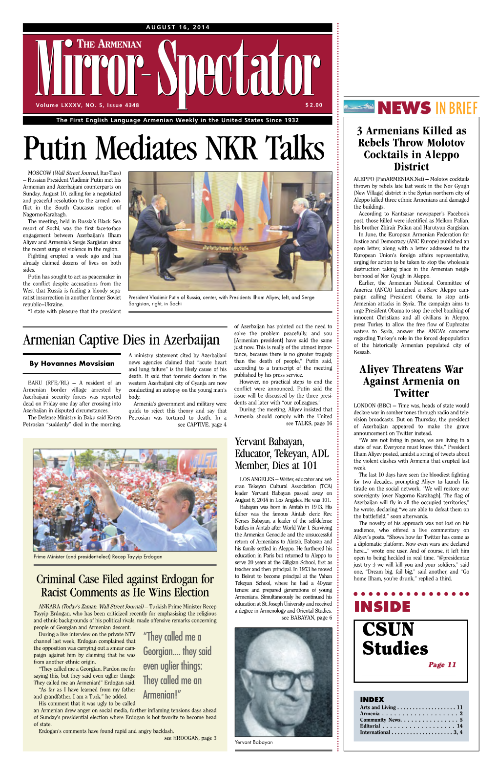 Putin Mediates NKR Talks