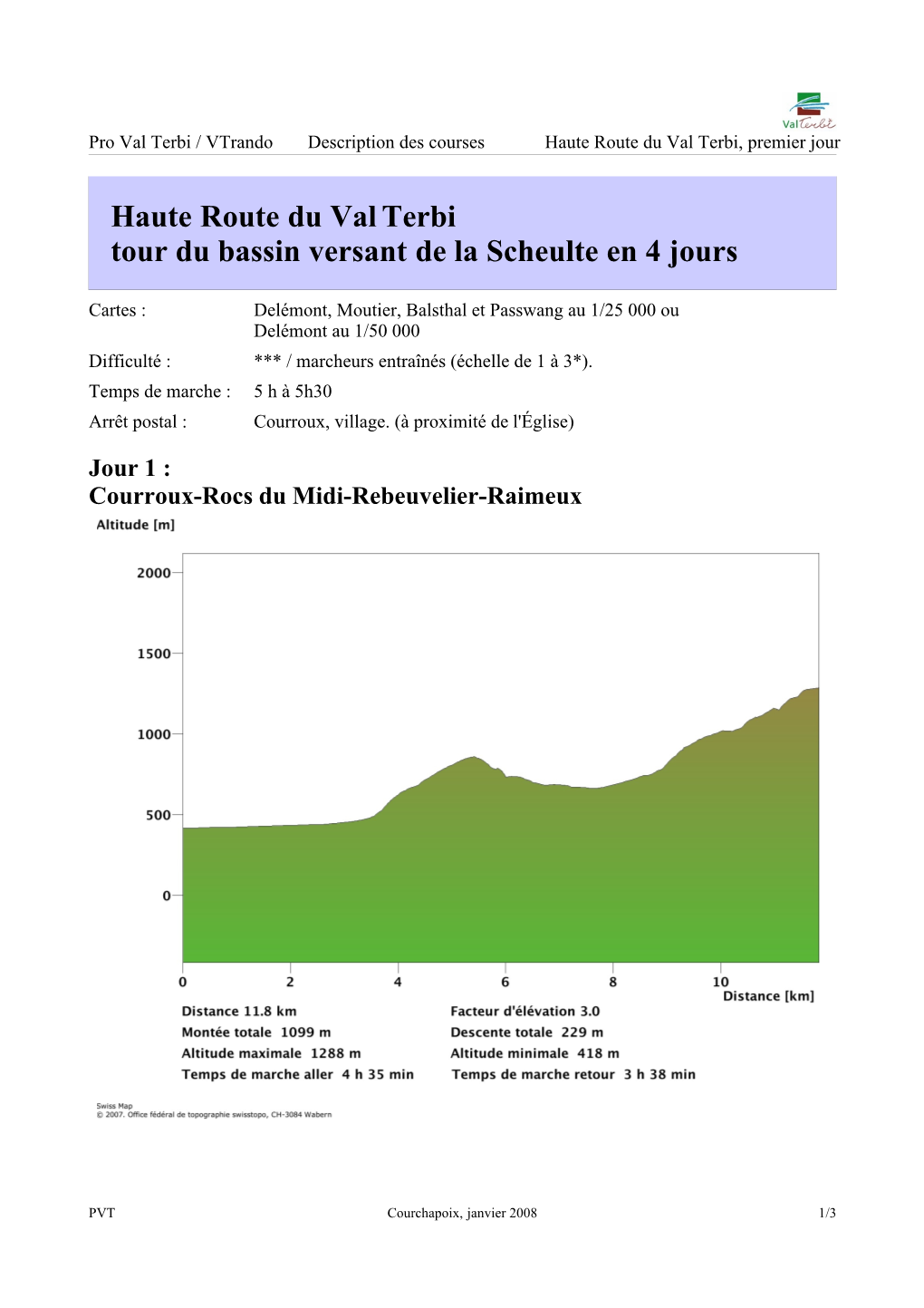 Haute Route Du Val Terbi Tour Du Bassin Versant De La Scheulte En 4 Jours