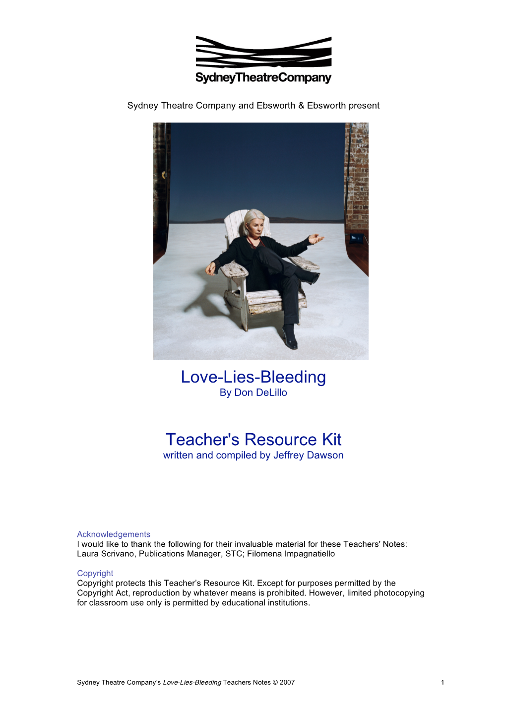 Love-Lies-Bleeding Teacher's Resource