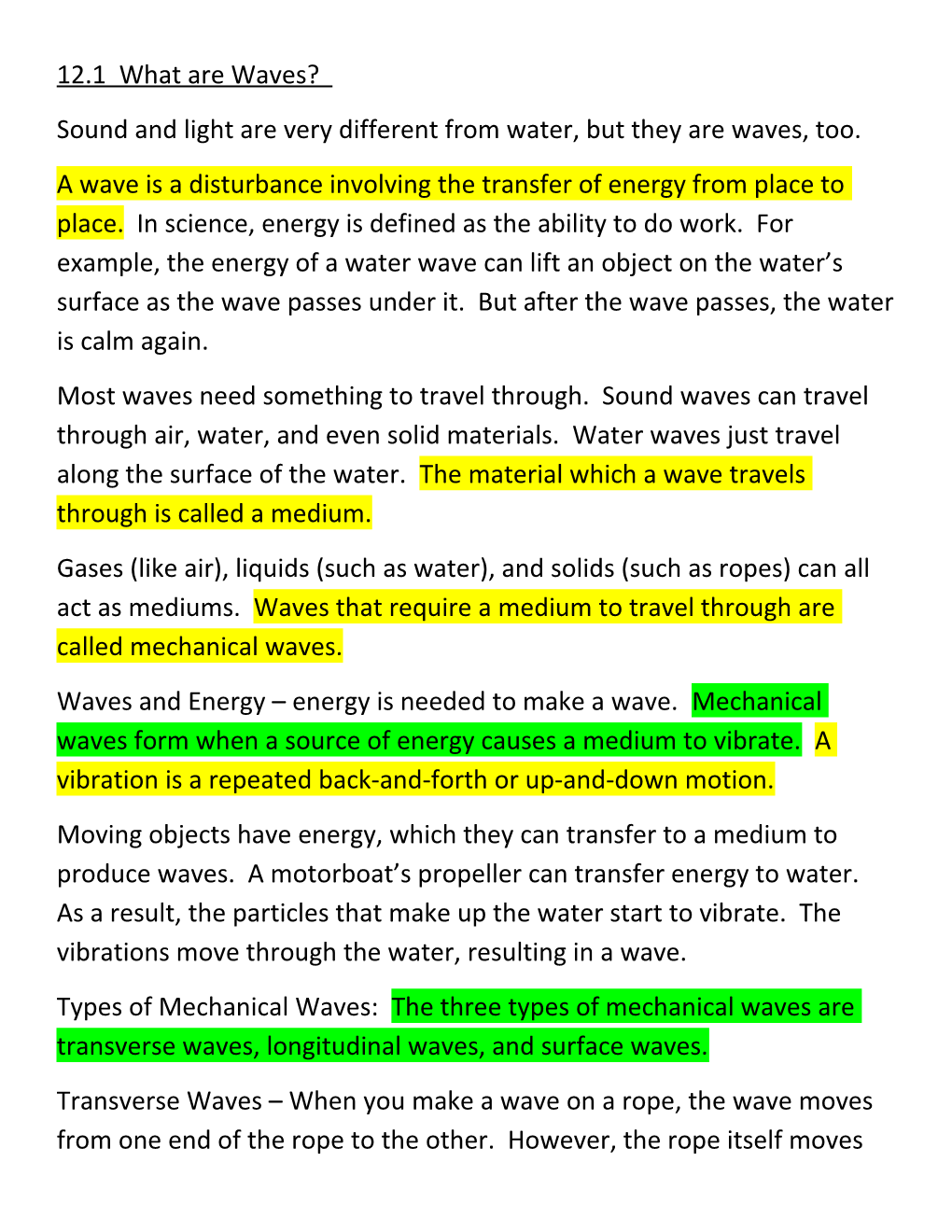 12.1 What Are Waves?