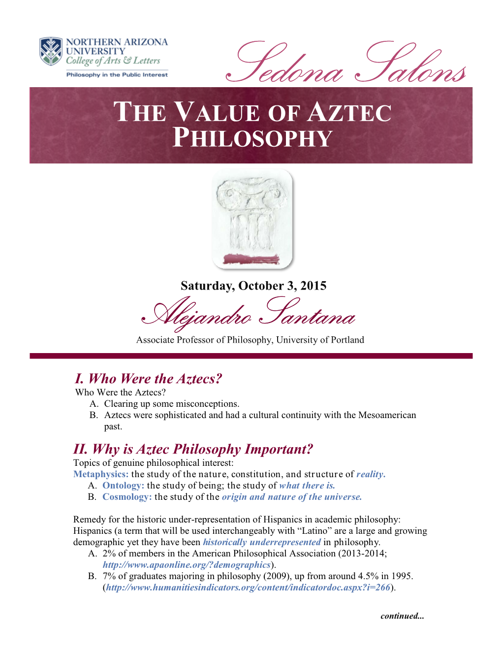 Alejandro Santana Associate Professor of Philosophy, University of Portland