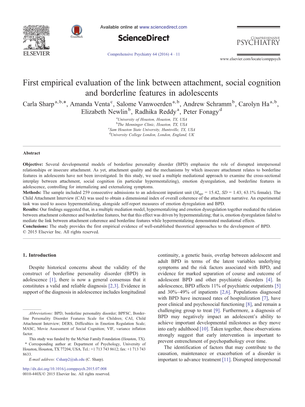 First Empirical Evaluation of the Link Between Attachment, Social