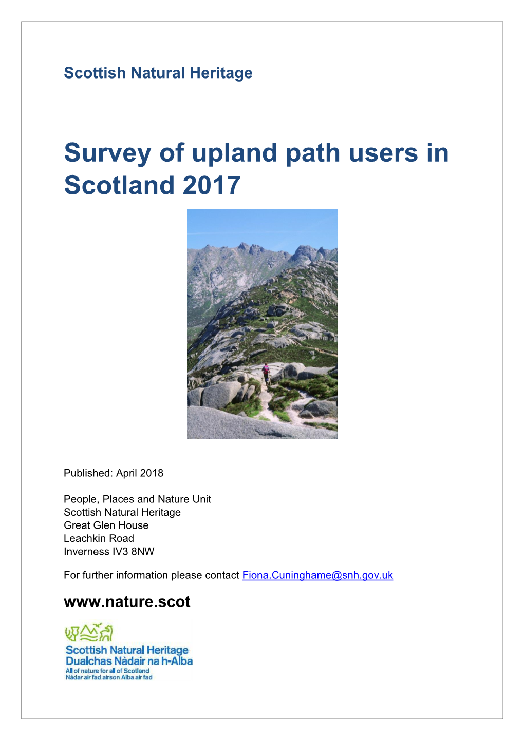 Survey of Upland Path Users in Scotland 2017