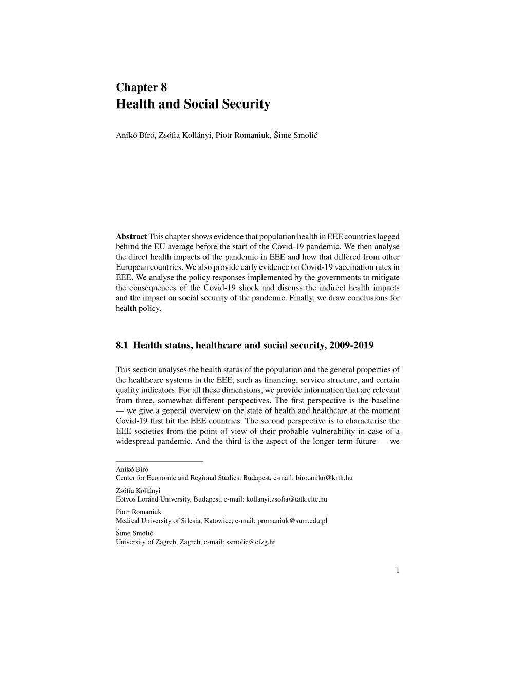 Health and Social Security