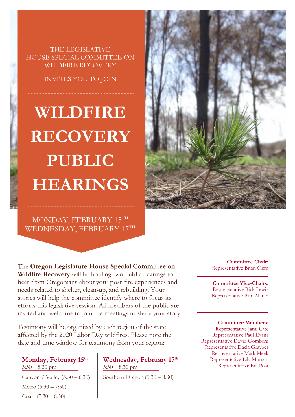 Wildfire Recovery Public Hearings