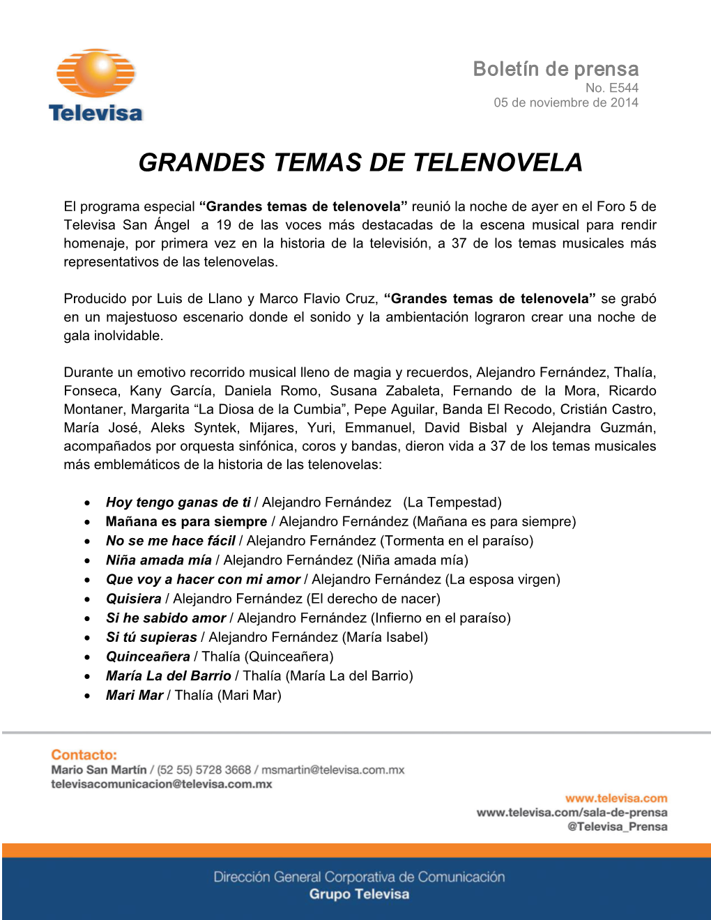 Grandes Temas De Telenovela