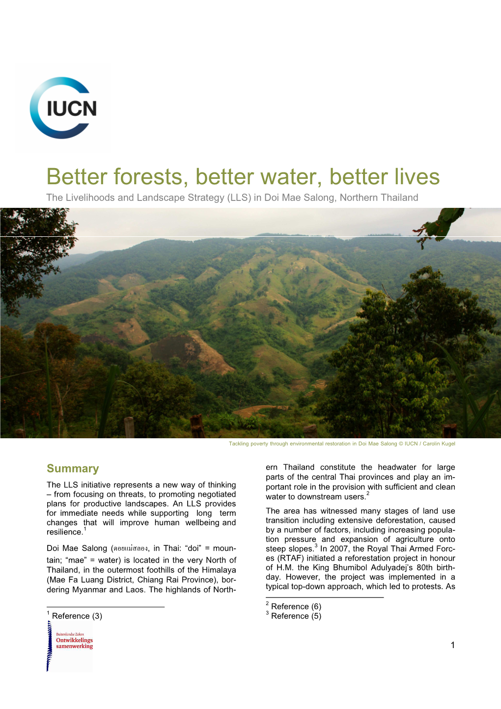 Better Forests, Better Water, Better Lives the Livelihoods and Landscape Strategy (LLS) in Doi Mae Salong, Northern Thailand