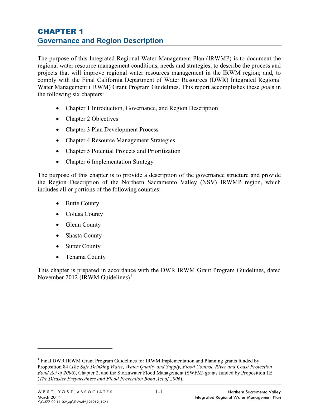 CHAPTER 1 Governance and Region Description