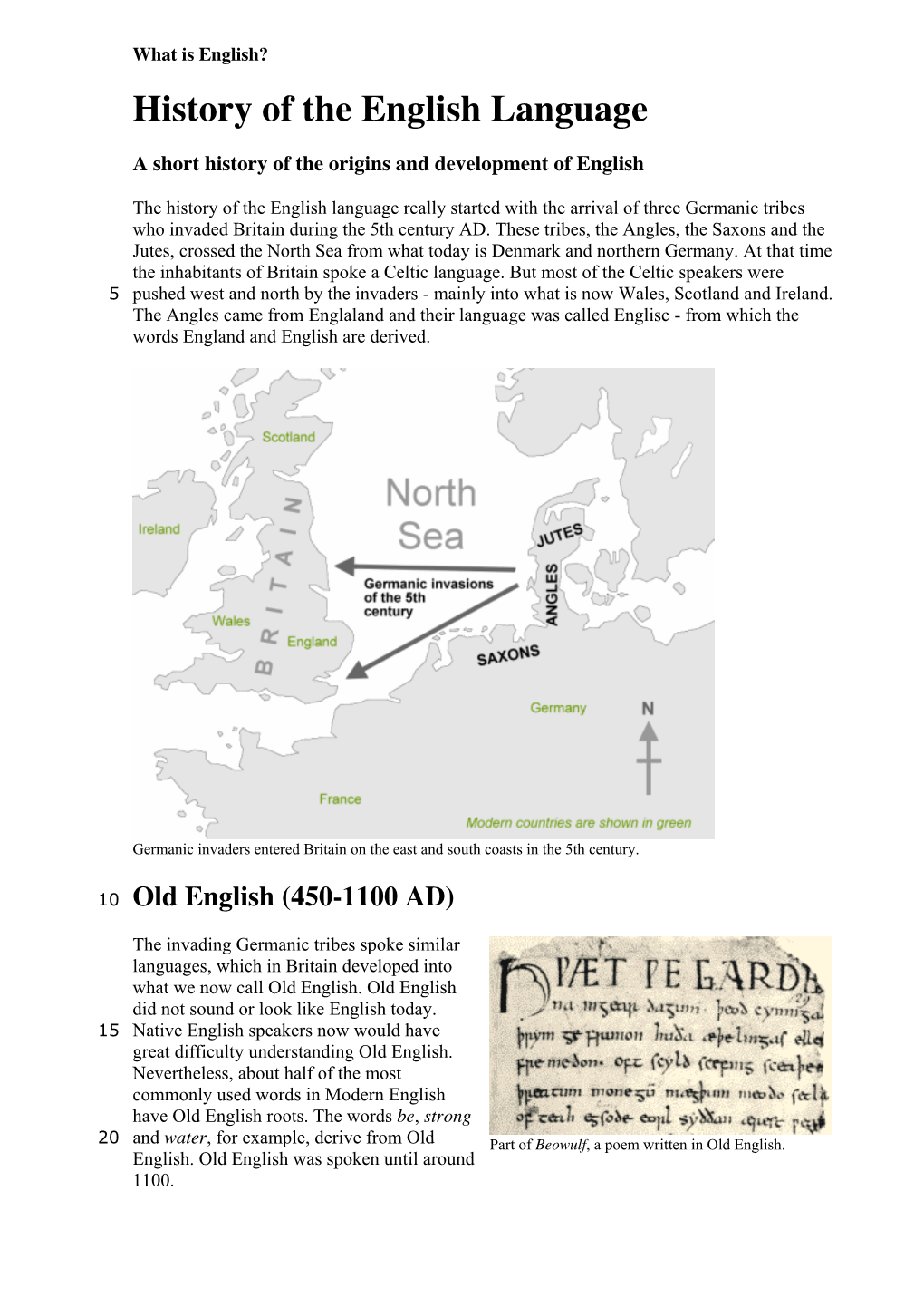 History of the English Language