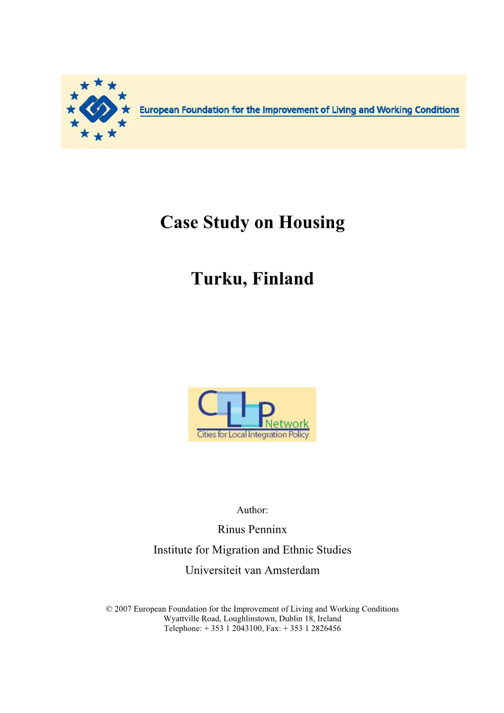 Case Study on Housing Turku, Finland