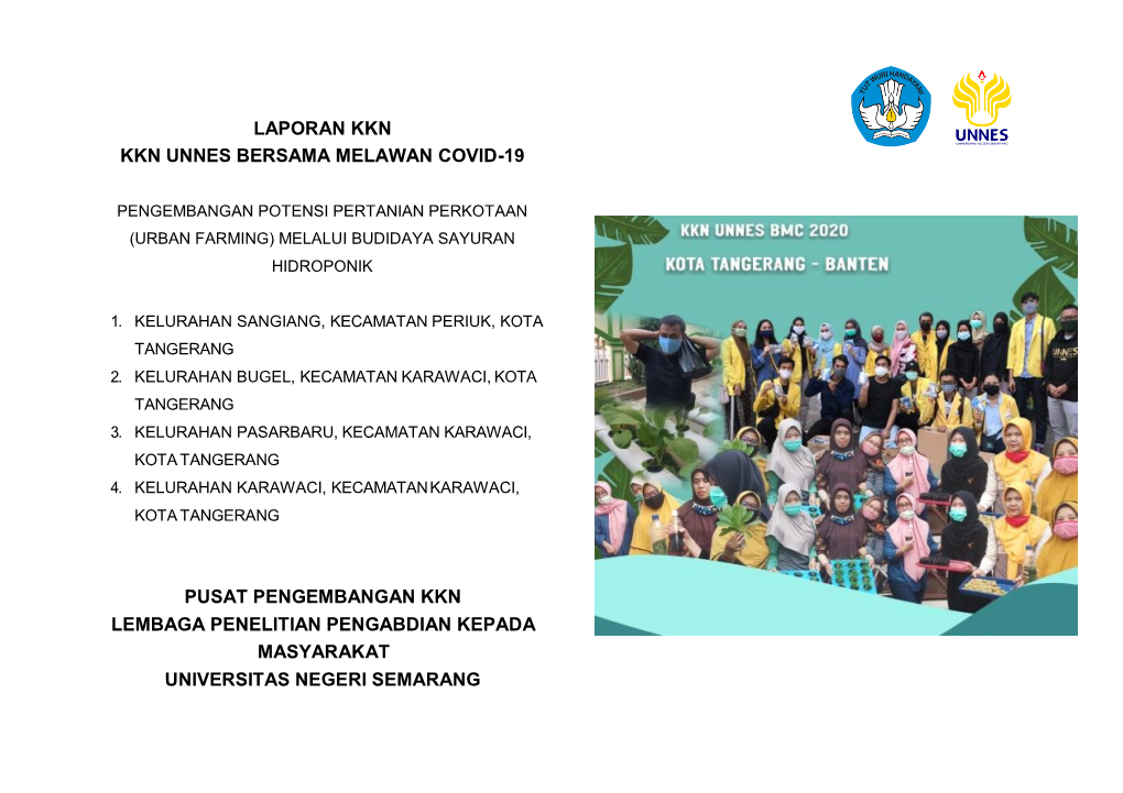 Laporan Kkn Kkn Unnes Bersama Melawan Covid-19