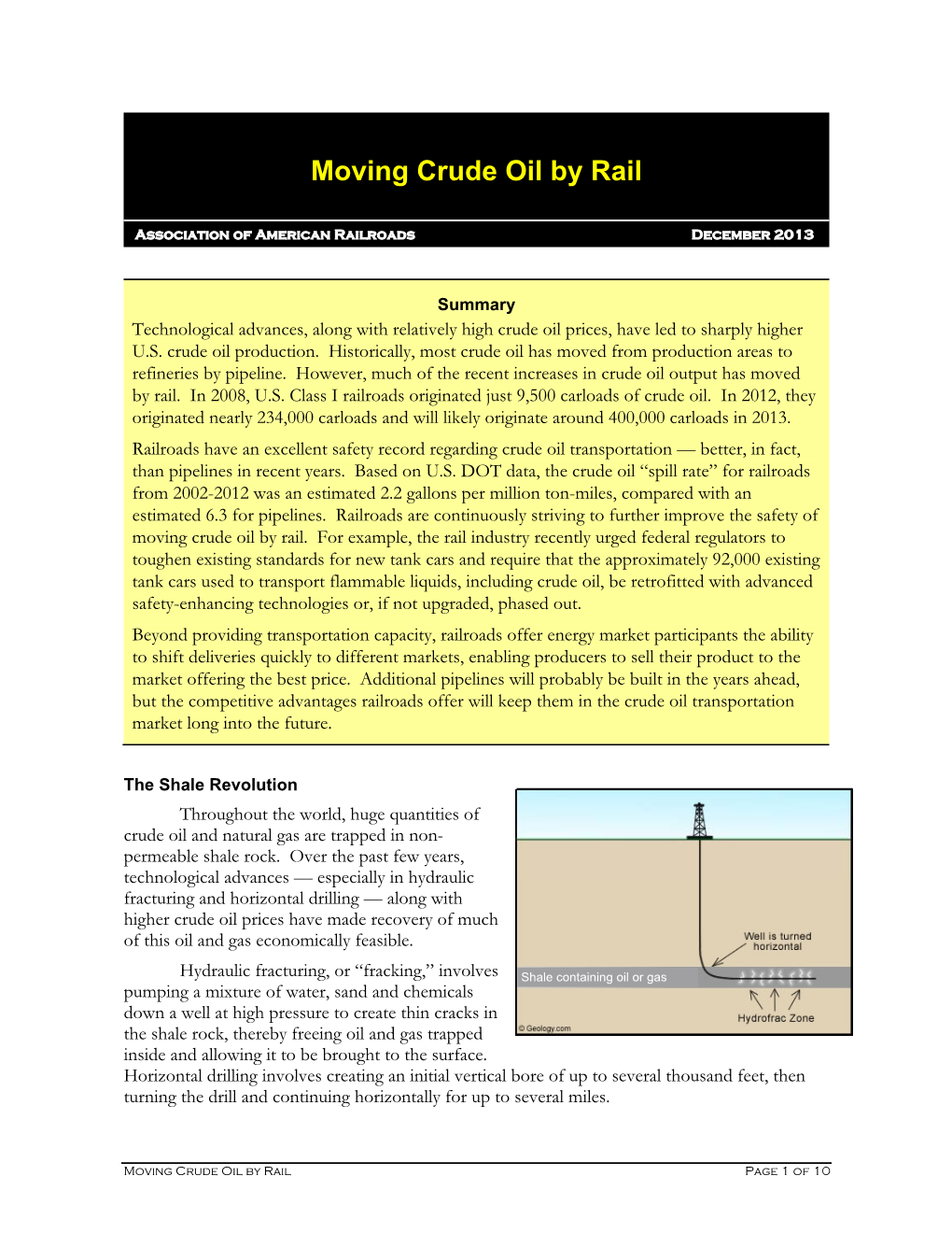 Moving Crude Oil by Rail