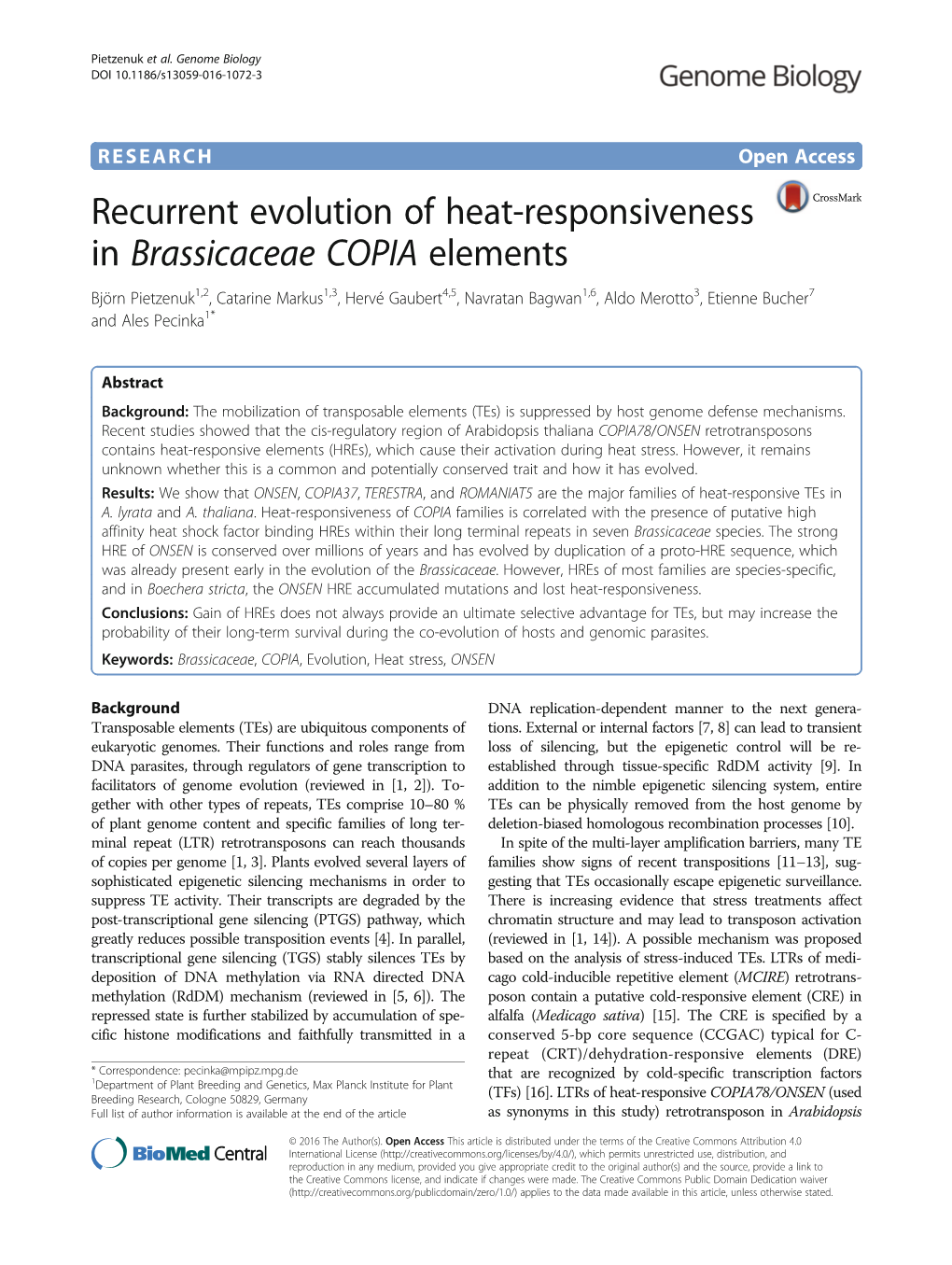 Recurrent Evolution of Heat-Responsiveness In