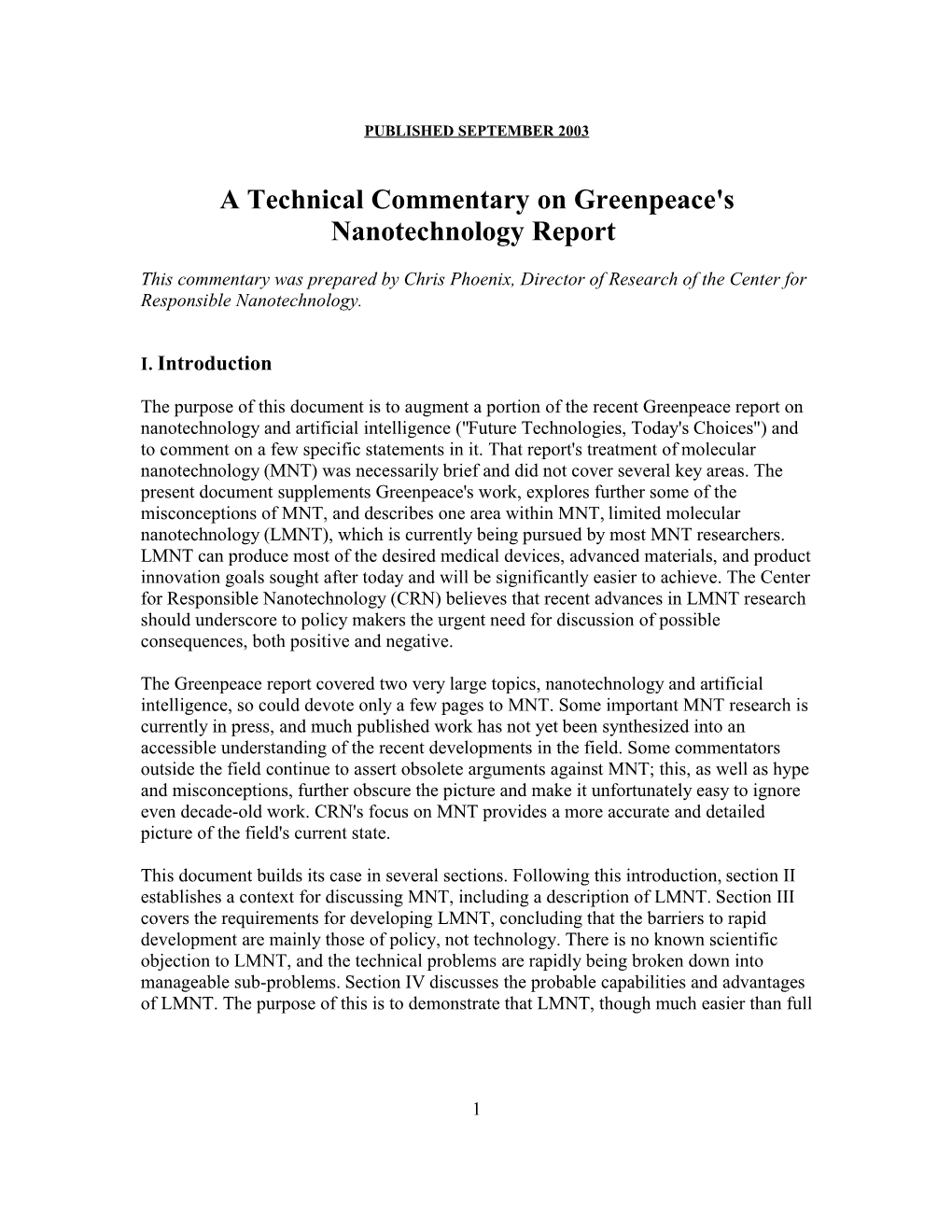 Technical Commentary on Greenpeace Report