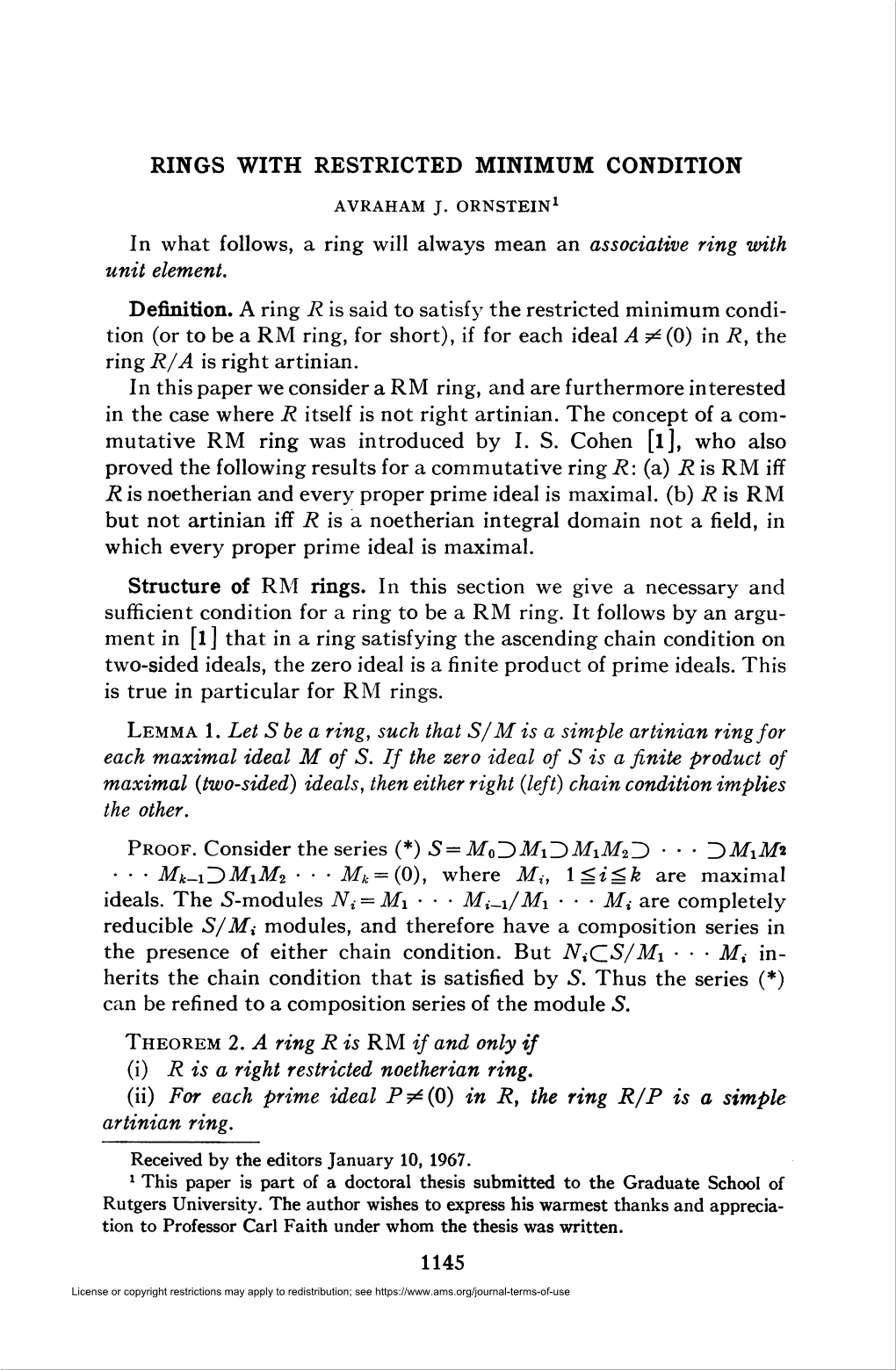 Rings with Restricted Minimum Condition 1145