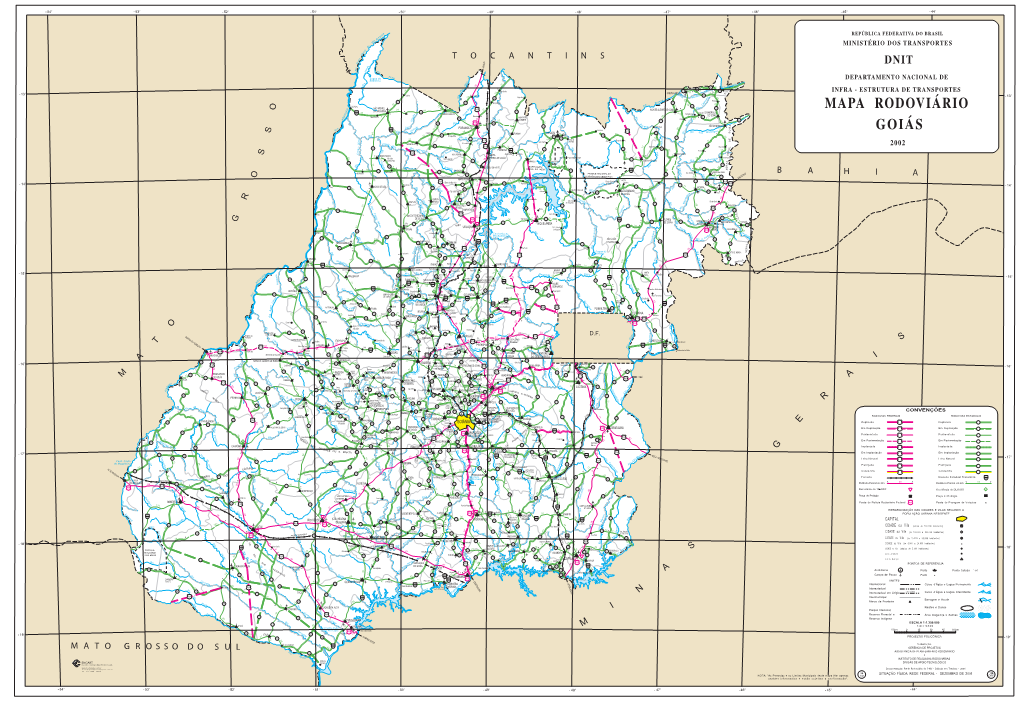 Mapa Rodoviário Goiás