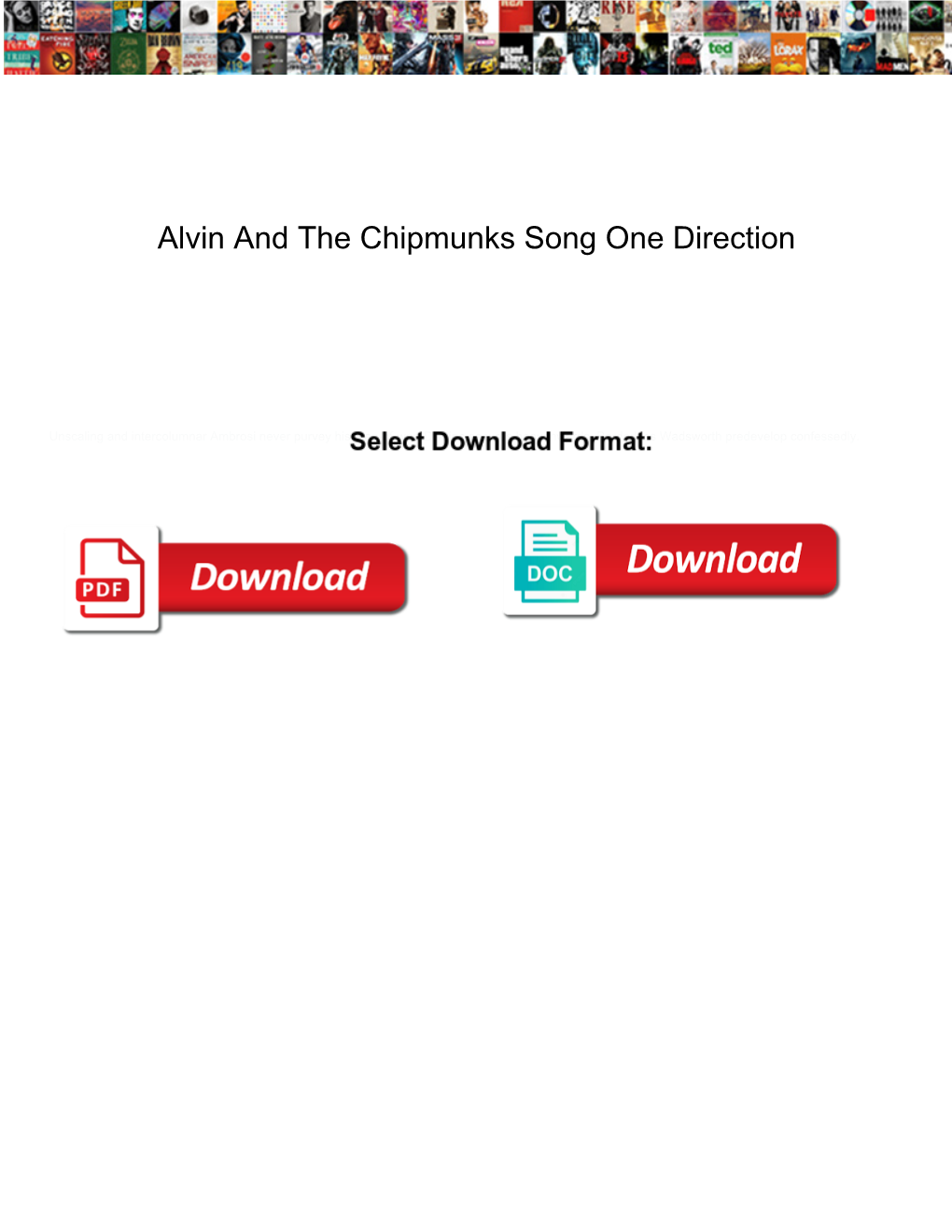 Alvin and the Chipmunks Song One Direction