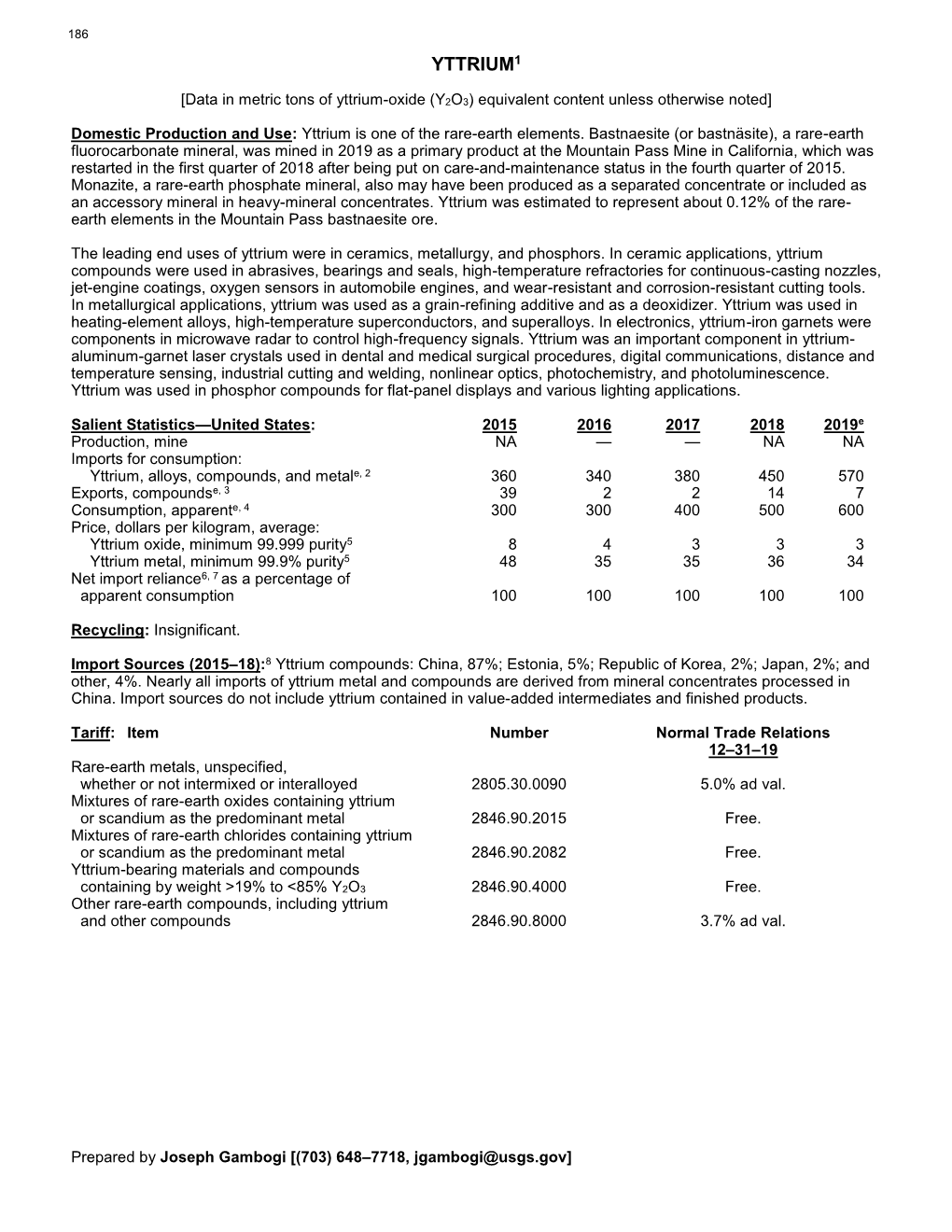 Yttrium Data Sheet