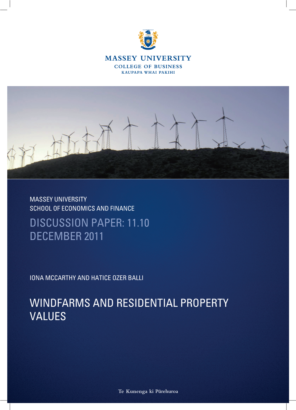 Discussion Paper: 11.10 December 2011