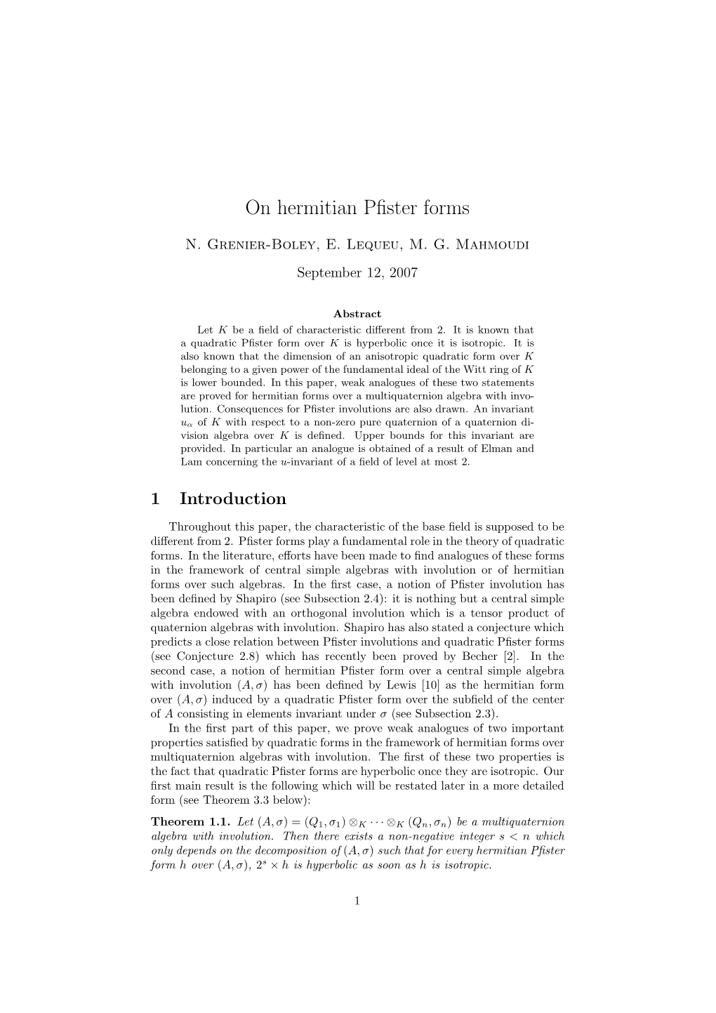 On Hermitian Pfister Forms
