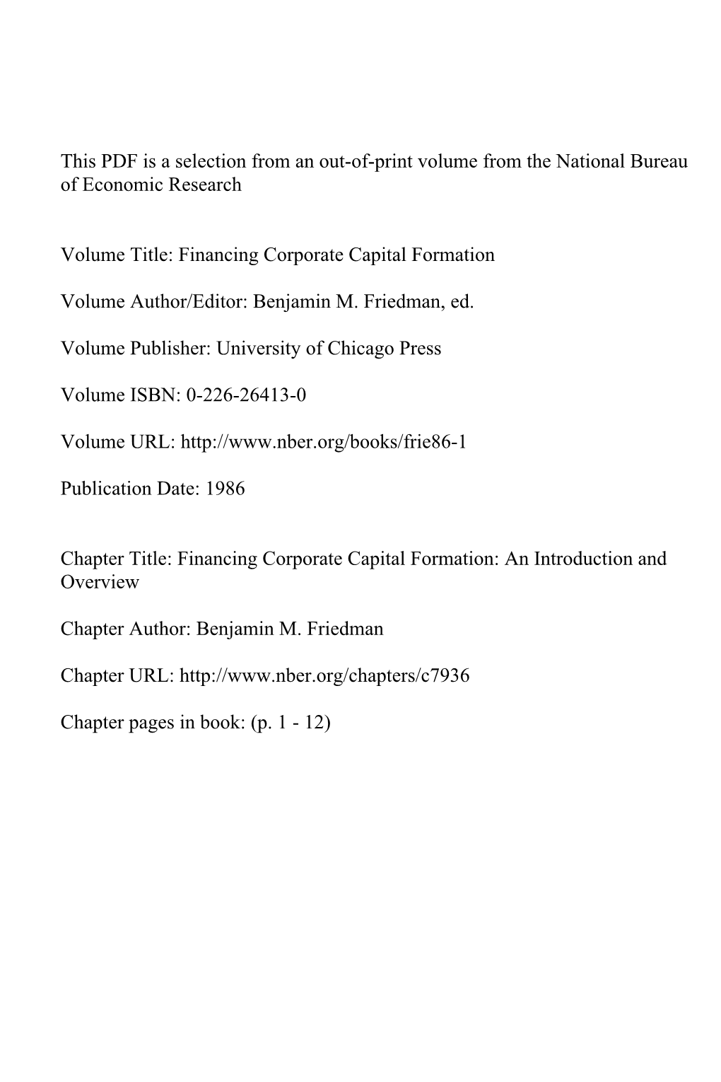 Financing Corporate Capital Formation