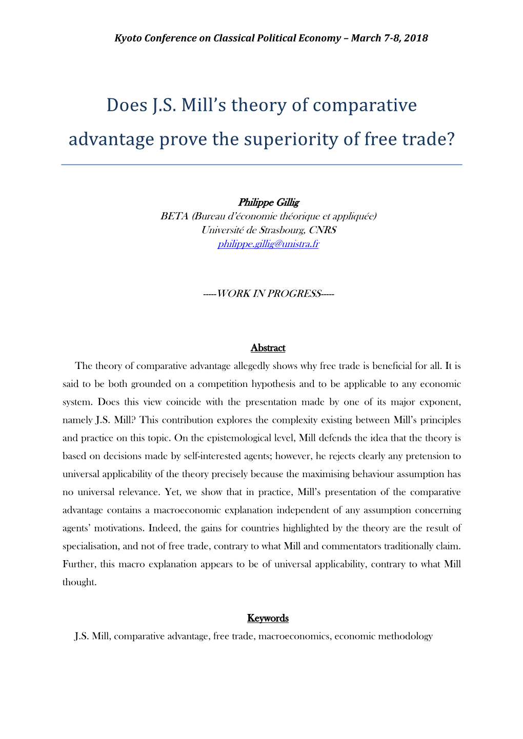 Does J.S. Mill's Theory of Comparative Advantage Prove the Superiority of Free Trade?