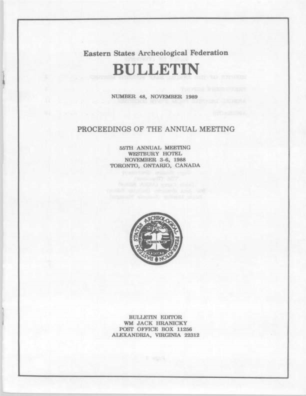 ESAF Bulletin 1989