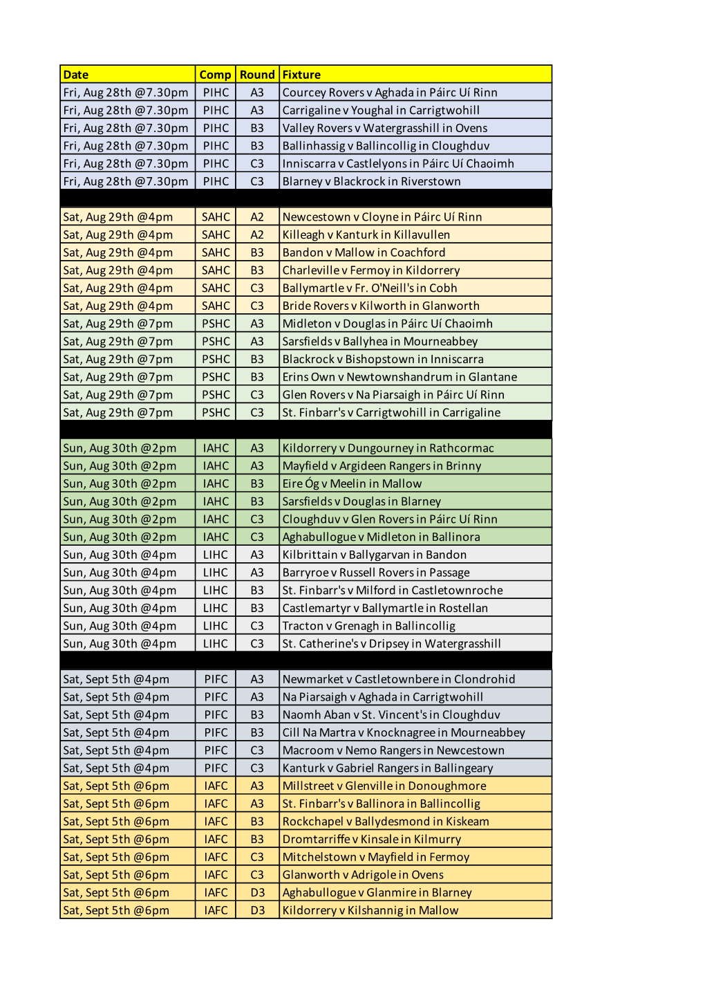 Fixtures 170820