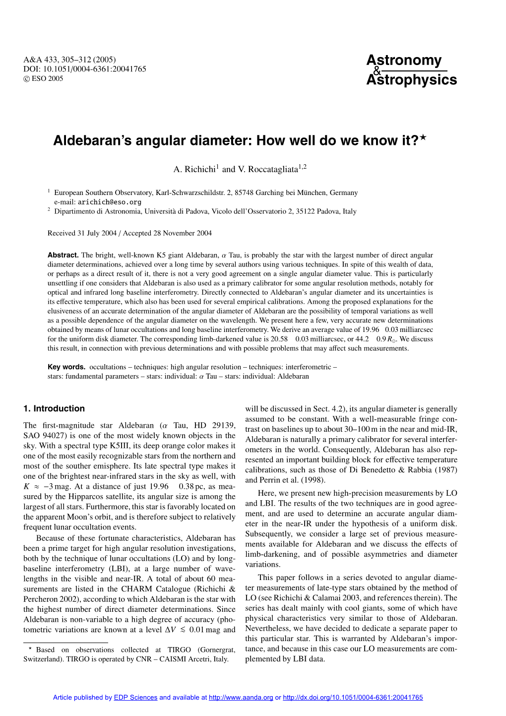 Aldebaran’S Angular Diameter: How Well Do We Know It?