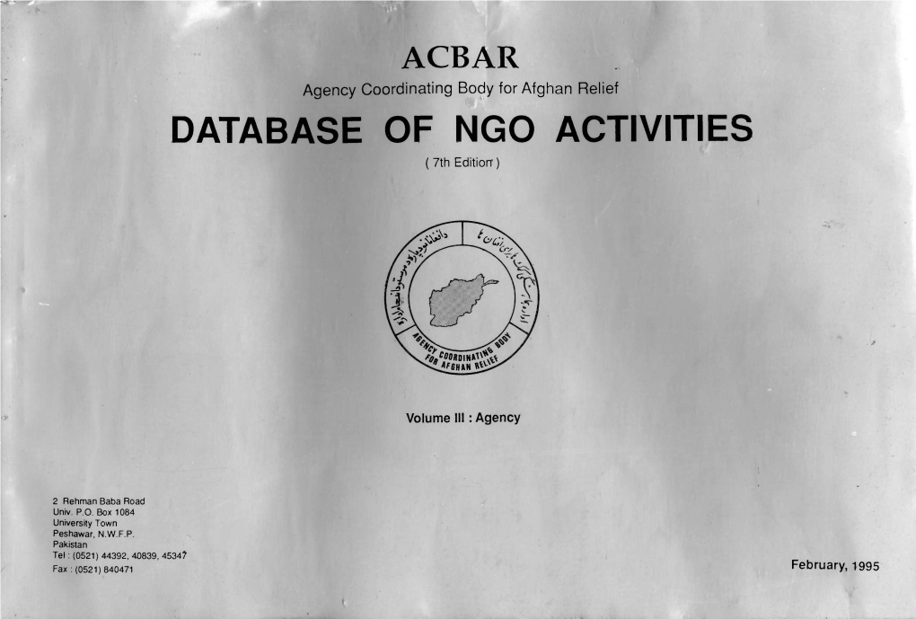 DATABASE of NGO ACTIVITIES ( 7Th Edition )