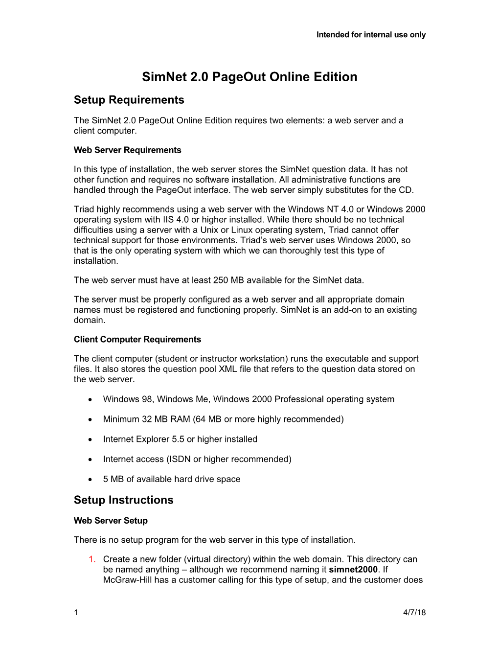 Simnet 2.0 Pageout Online Edition