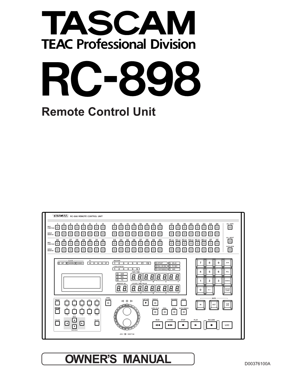 Remote Control Unit OWNER's MANUAL