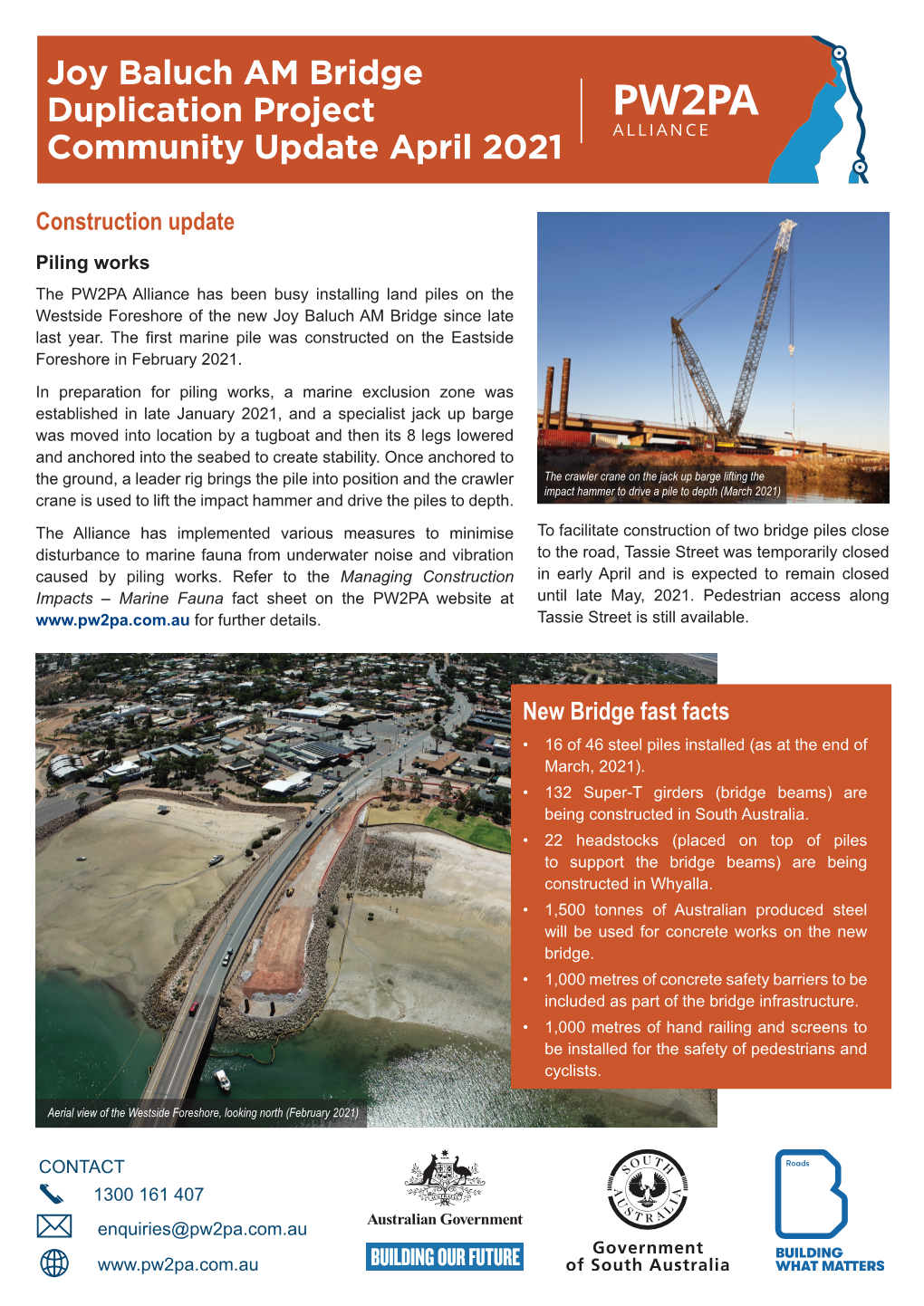 Joy Baluch AM Bridge Duplication Project Community Update April 2021