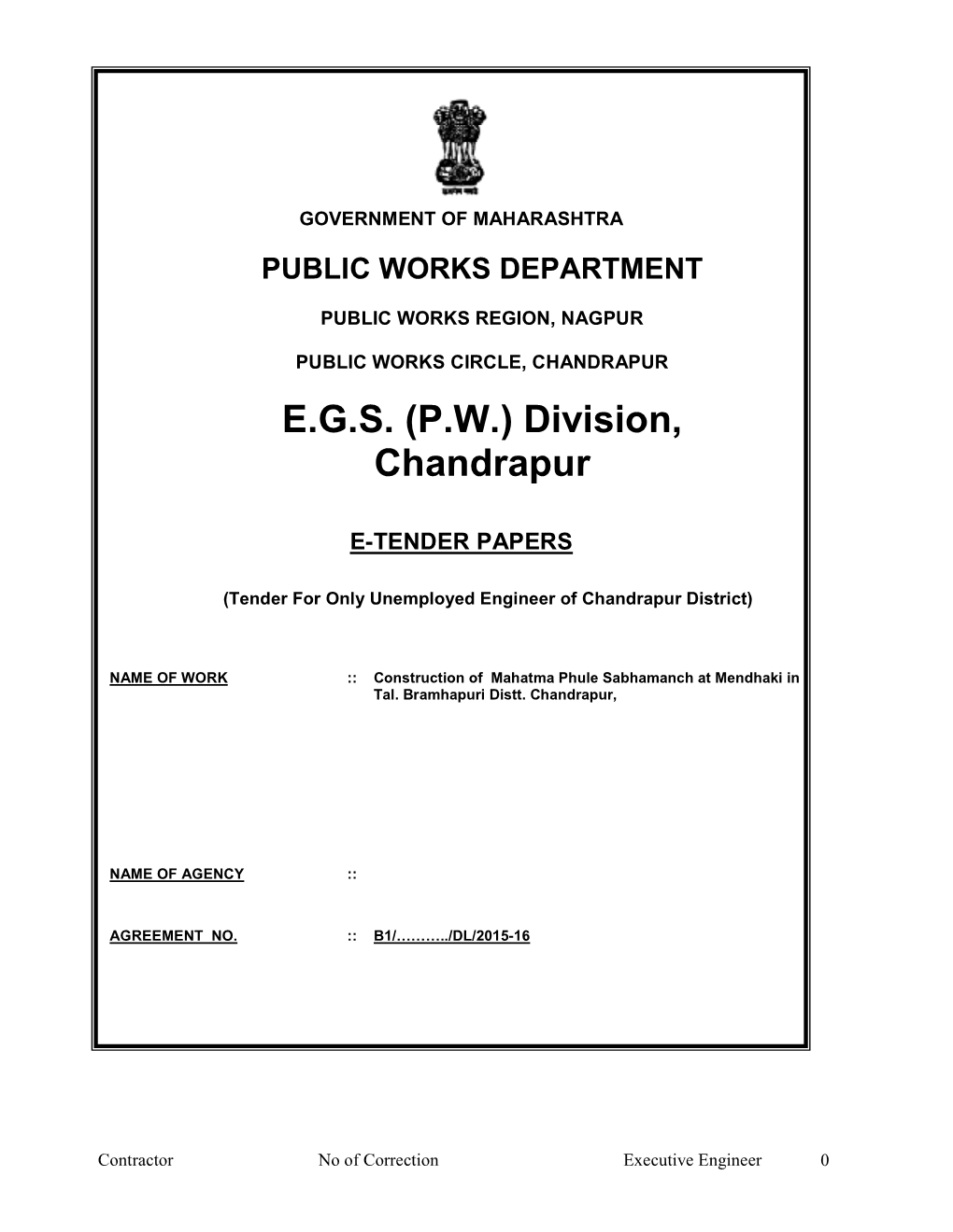 E.G.S. (P.W.) Division, Chandrapur